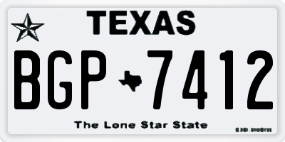 TX license plate BGP7412
