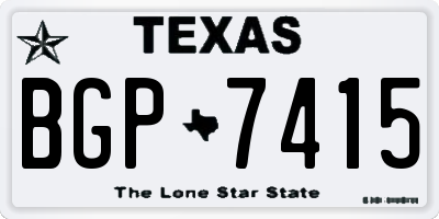 TX license plate BGP7415
