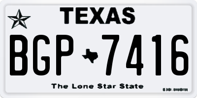 TX license plate BGP7416