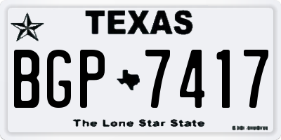 TX license plate BGP7417