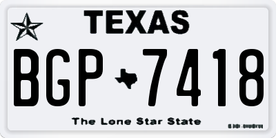 TX license plate BGP7418