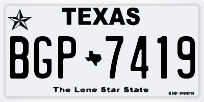 TX license plate BGP7419