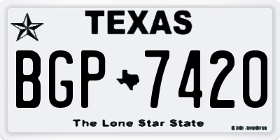 TX license plate BGP7420