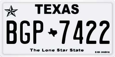 TX license plate BGP7422