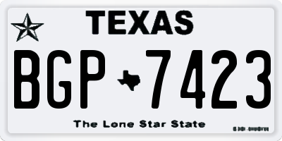 TX license plate BGP7423