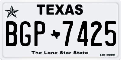 TX license plate BGP7425