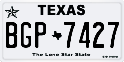 TX license plate BGP7427
