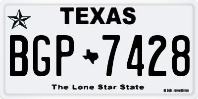 TX license plate BGP7428