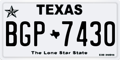 TX license plate BGP7430