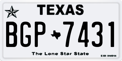 TX license plate BGP7431