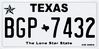 TX license plate BGP7432