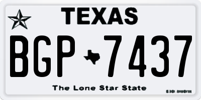 TX license plate BGP7437