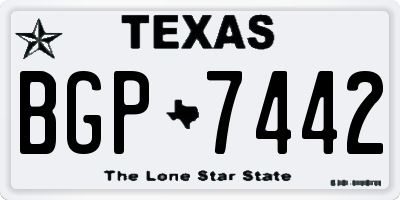 TX license plate BGP7442