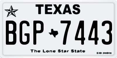 TX license plate BGP7443