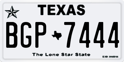TX license plate BGP7444