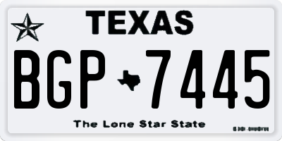 TX license plate BGP7445