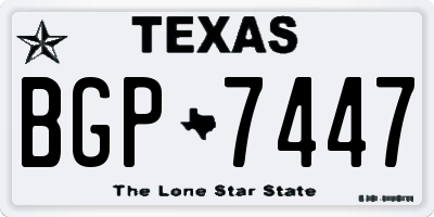 TX license plate BGP7447