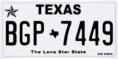 TX license plate BGP7449