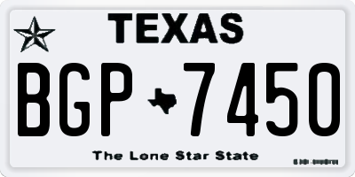 TX license plate BGP7450
