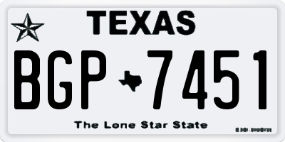 TX license plate BGP7451
