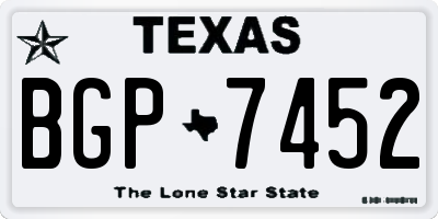 TX license plate BGP7452
