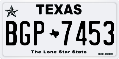 TX license plate BGP7453