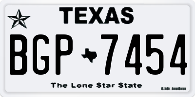 TX license plate BGP7454