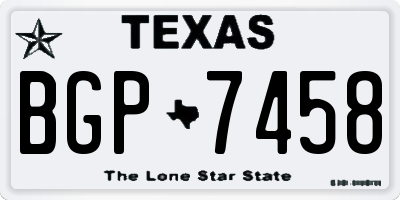 TX license plate BGP7458