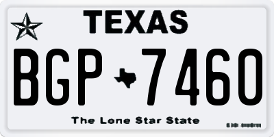 TX license plate BGP7460