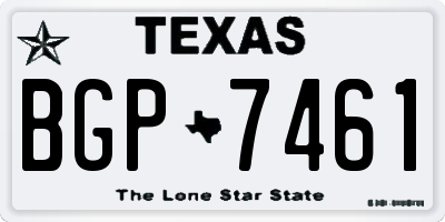 TX license plate BGP7461