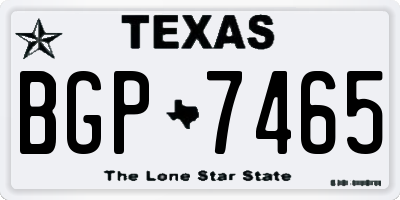TX license plate BGP7465