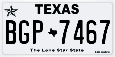 TX license plate BGP7467