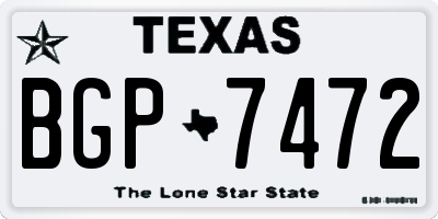 TX license plate BGP7472