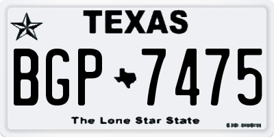 TX license plate BGP7475
