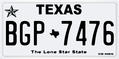 TX license plate BGP7476