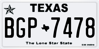 TX license plate BGP7478