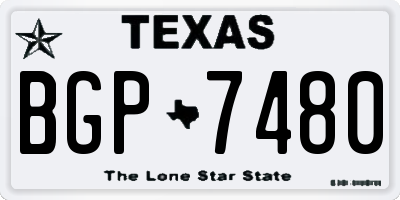 TX license plate BGP7480