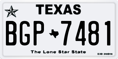 TX license plate BGP7481