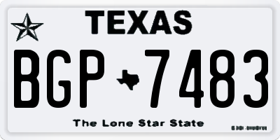 TX license plate BGP7483