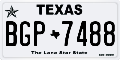 TX license plate BGP7488
