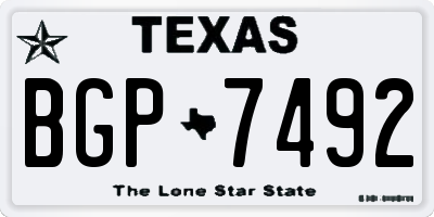 TX license plate BGP7492