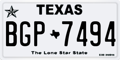 TX license plate BGP7494