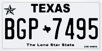 TX license plate BGP7495