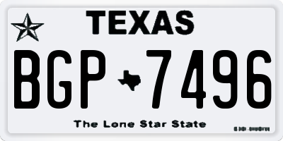 TX license plate BGP7496