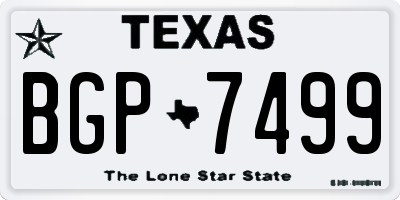TX license plate BGP7499