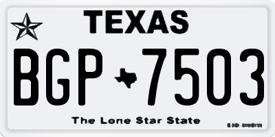 TX license plate BGP7503