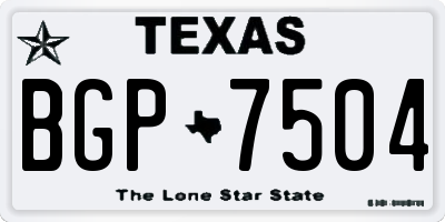 TX license plate BGP7504