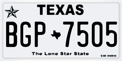 TX license plate BGP7505