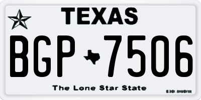 TX license plate BGP7506