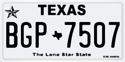 TX license plate BGP7507